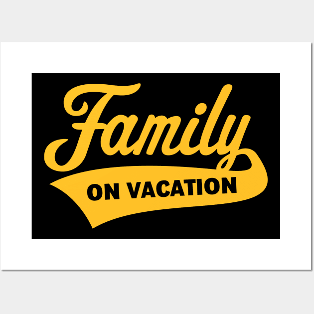 Family On Vacation (Family Holiday / Gold) Wall Art by MrFaulbaum